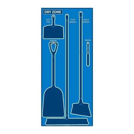 Nmc National Marker Dry Zone Shadow Board, Blue/Blue, 68 X 30, Pro Series Acrylic - SB131FG